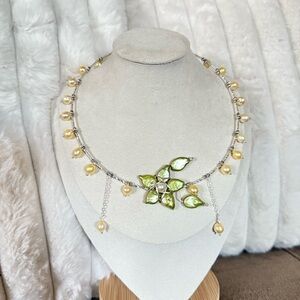 Tideborne Verdant Bloom Pearl Choker Necklace